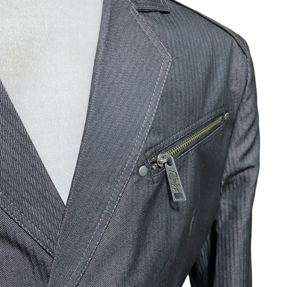 Fox Racing Deluxe Pinstripe Charcoal Gray Blazer Jacket Men's Punk Skater Sz S - Picture 5 of 14